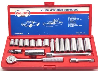 Challenger By Proto 20 Piece 3/8  Drive Socket Set 2420 In Case USA Lightly Used • $104.99