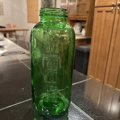 Vintage Green Glass Juice Water 40oz Measuring Refrigerator Bottle Sunsweet • $9.99