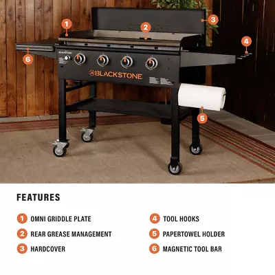 Hard Cover Outdoor Griddle Hood Cooking 4-Burner Grill Propane Station Grill • $392.99