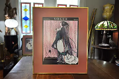 Vogue Magazine April 15 1915  Art Deco Original Framed Art Glass Cover • $58