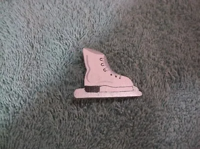 Vintage Handcrafted Wooden Ice Skate Pin • $2.79