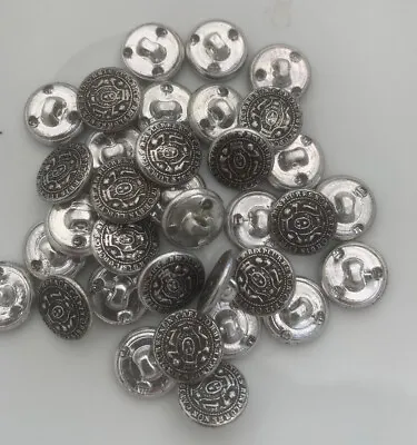 32x 16mm Metal Military Style Vintage Shank Buttons • £3.49