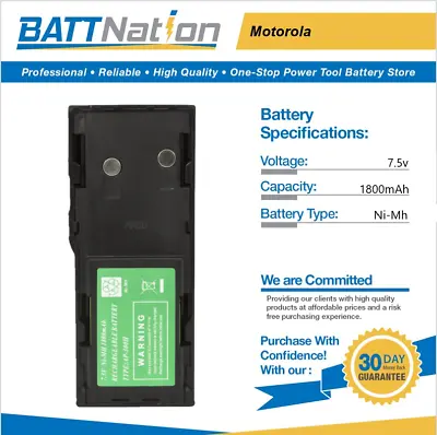 7.5V 1800mAh NiMh Battery For Motorola HNN9628 HNN9628B GP88 MTX638 • $25.45