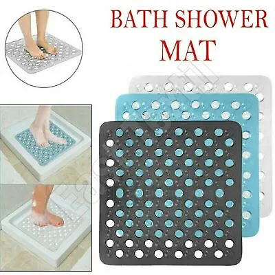 Bath Shower Mat Non Slip PVC Bathroom Rubber Anti Slip Suction Square 43 X 43 Cm • £4.99