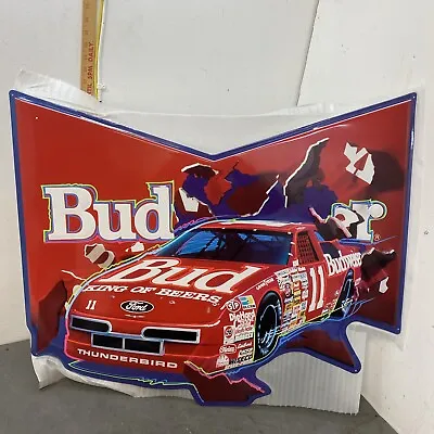 NOS Vintage Nascar Budweiser Bud #11 Metal Advertising Beer Sign Man Cave • $69.99