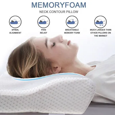 Contour Memory Foam Cervical Support Pillow Neck Pain Relief Sleeping Orthopedic • £9.99