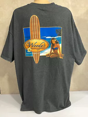 Surfing Hawaii Woody's Classic Longboards Maui Heavy Hanes XXXL Gray  T-Shirt • $19.27