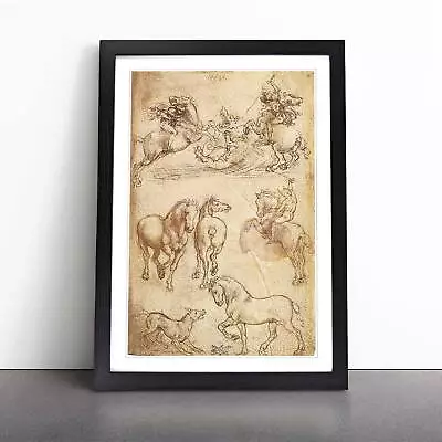 Leonardo Da Vinci Horse Sketch Wall Art Print Framed Canvas Picture Poster Decor • £34.95