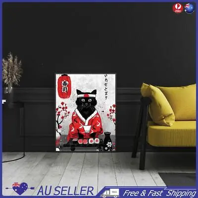 $11.19 • Buy Sushi Black Cat Diamond Painting Kits Full Round Drill Home Wall Decor Art