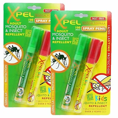 4  X Xpel Adult Mosquito And Insect Repellent Spray Plus Kids Spray Pen • £3.99