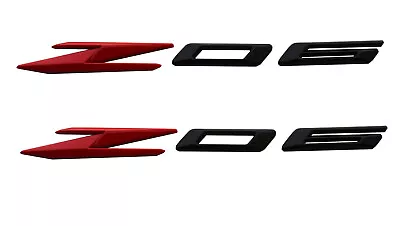 2pcs Z06 Emblems 3D Fender Trunk For Corvette C8 85623536 Black Red • $48.44