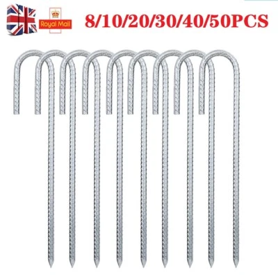 £89.99 • Buy 8/10/20/50/100X Tent Pegs Heavy Duty Galvanised Steel Marquee Ground Stakes UK