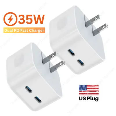 New 35W Dual USB-C PD Fast Charger Type C Power Adapter Wall Charger For IPhone • $10.25