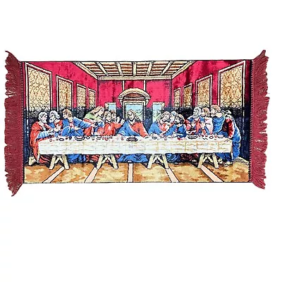 The Last Supper Velvet Tapestry Wall Hanging Table Runner Italy 42 X19.5  • $29.99