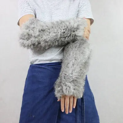 Women Real Long Rabbit Fur Glove Knitted Rabbit Fur Mittens High Quality Gloves • $45