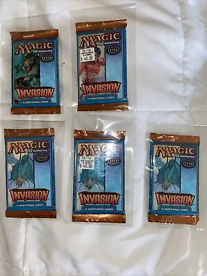 MTG: INVASION - FIVE -Sealed Booster Packs- Magic The Gathering - English- SAVE! • $49