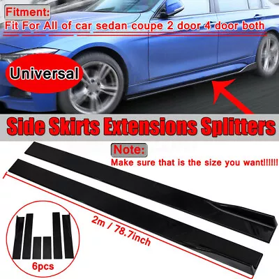 For Ford Falcon FG XR6 XR6 XR8 78.7  Side Skirts Rocker Extension Splitter Black • $54.95