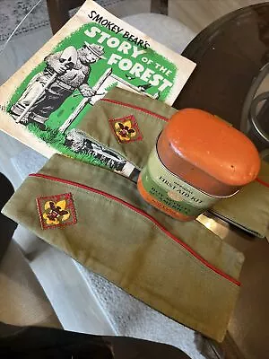 Vintage Boy Scouts Of America BSA Official Garrison Beret & First Aid Kit PLUS • $38.50