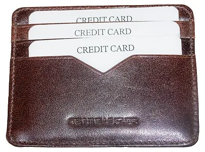 £8.14 • Buy Credit Card Case Made Of Genuine Leather, Business Card Case Flat, Dark Red