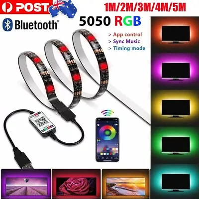 1-5M 10M RGB LED Strip Lights USB  5V Smart Phone Bluetooth Music Controller • $5.60