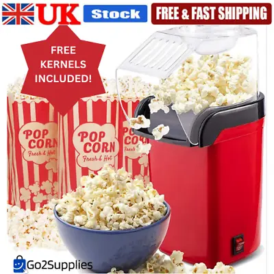 £14.99 • Buy New Retro Popcorn Maker Machine Electric Hot Air Fat-Free W/ Kernels 1200w UK