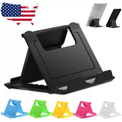 Adjustable Portable Desktop Stand Desk Holder For Tablet Cell Phone IPad IPhon ~ • $1.77