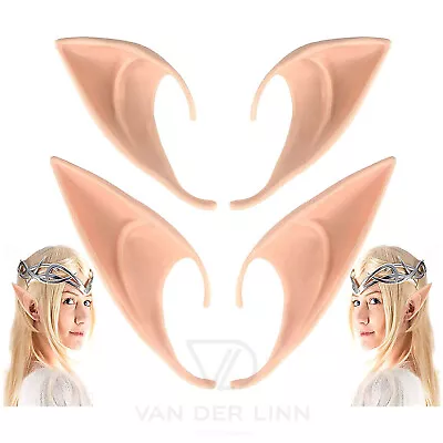 £2.38 • Buy Latex Elf Ears Easy Fit Costume Halloween Party Hobbit Spock Fancy Cosplay 