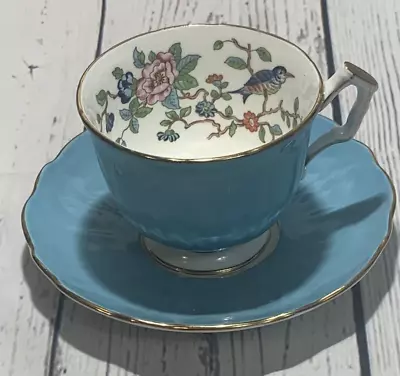 $43 • Buy Aynsley ~ Fine English Bone China Cup And Saucer Set ~ Pembroke ~ Light Blue
