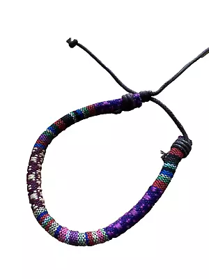 Rastaclat Color Adjustable Draw String Bracelet Purple & Multicolor New Cool Fun • $7.99