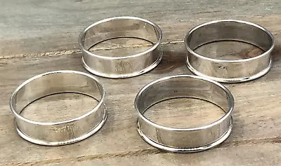 Set Of 4 Reed & Barton Sterling Silver Napkin Ring 1/2  Wide Monogrammed • $125