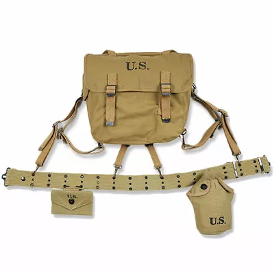 WWII US Army M1936 Suspenders Belt M1936 Field Bag Strap First Aid Packet Cover • $92.80