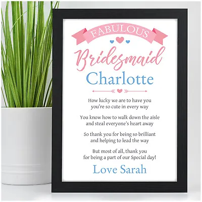 PERSONALISED Flower Girl Poem Gifts Wedding Thank You Gifts For Bridesmaid Girls • £15.95