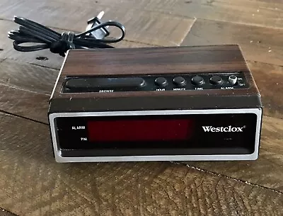 Vintage Westclox Digital Alarm Clock Wood Grain Model 22651 Tested & Working • $9.99