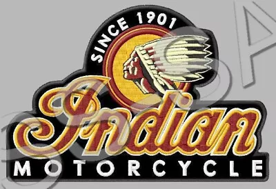 LARGE INDIAN MOTORCYCLE XL EMBROIDERED BACK PATCH IRON/SEW ON~10-3/4 X 7-1/4  V2 • $26