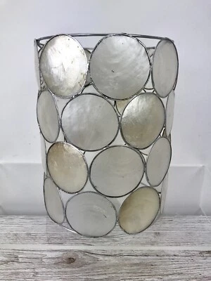 Two Tone Capiz Shell Light Shade- Pendant/ Ceiling/Lamp - Cylinder • £14.99