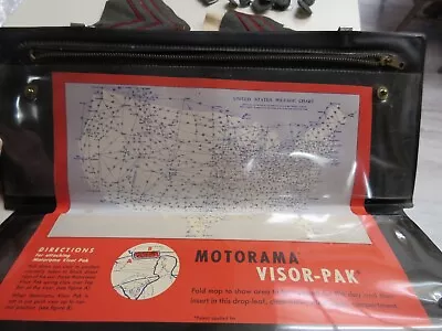 NOS VTG MOTORAMA Visor-PAK CLIP-ON CERTIFICATE HOLDER /SUN VISOR BLACK • $20