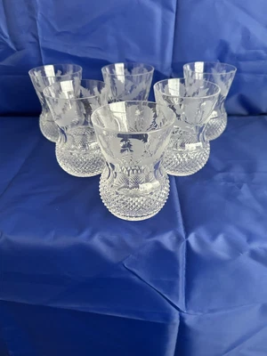 £350 • Buy Edinburgh Crystal Thistle Pattern Whisky Glasses