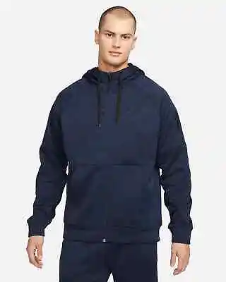 Men's Therma-FIT Full-Zip Fitness Top Hoodie  DQ4830-451 Obdisian/Black LARGE • $36.99