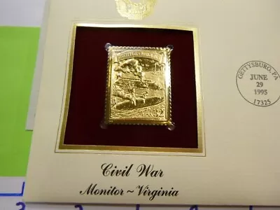 Uss Monitor Css Virginia Civil War 1995 1st Day Issue Usps 22kt Gold Stamp N2 • $29.95