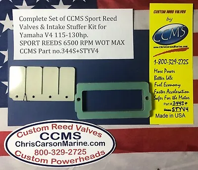 CCMS Yamaha Sport Outboard Reed Valve & Intake Stuffer Kit 115-130hp Carb. • $130