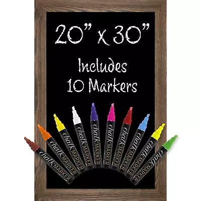 20 X30  Rustic Brown Magnetic Wall Chalkboard Sign With 10 Liquid Chalk Markers • $35