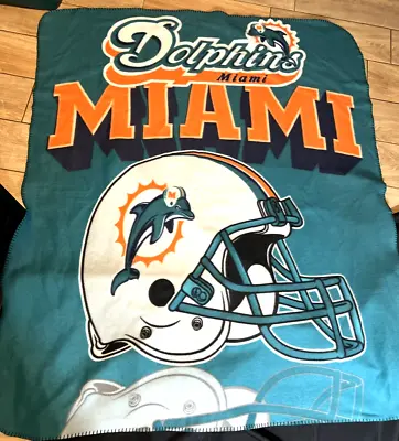 VTG NORTHWEST Miami Dolphins Fleece Throw Blanket  PRE OWNED 60X 49 2bc • $30