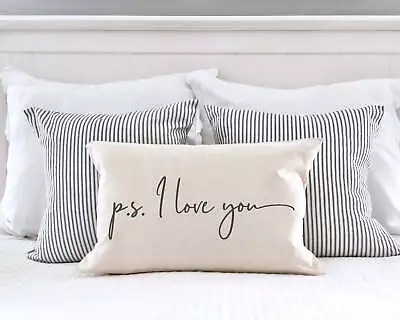 P.S. I Love You Valentine's Day Pillow Cover 12x20 Inch • $14.99