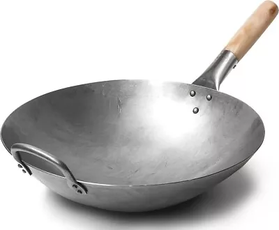 Craft Wok Traditional Hand Hammered Carbon Steel Pow Wok 14 Inch • £25.99