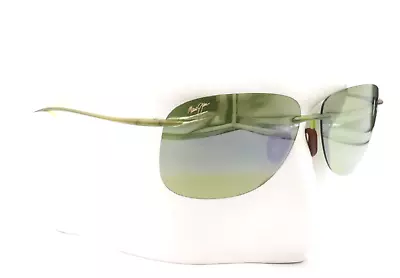 New Maui Jim AKAU Matte Olive Rimless Wrap Polarized Sunglasses HT442-15M $199 • $159.20