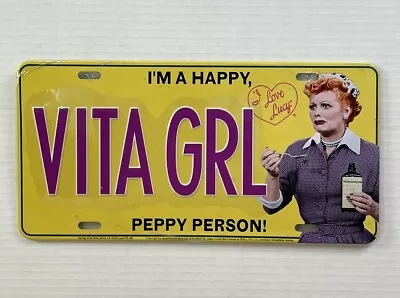 I Love Lucy License Plate I'm A Happy Vita Girl Peppy Person Vitameata Vegamin • $9.99