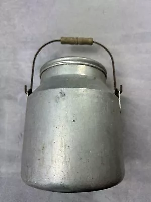 Vintage Antique Primitive Metal 8 Quart Milk Cream Can Pail W Bail Handle & Lid  • $89