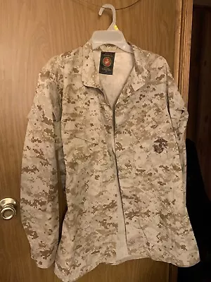 USMC DIGITAL DESERT TAN MARPAT COMBAT SHIRT Medium Long SR  FIELD SHIRT • $10