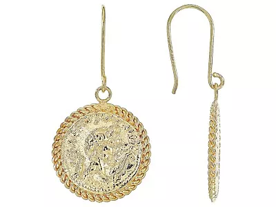 Byzantine Coin Dangle Drop Earrings 18K Yellow Gold Plated 925 Silver • $48.30