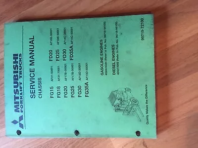 Mitsubishi Fg15 Fd Series Forklift  Service Manual Truck • $109.90